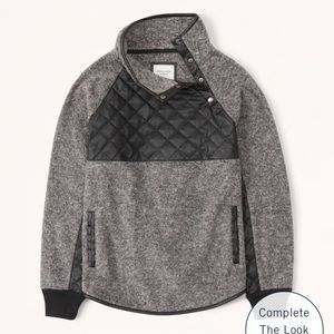 Abercrombie & Fitch asymmetrical snap up fleece pullover